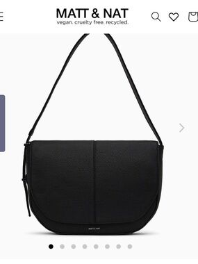 NWT Matt & Nat Black Vegan Shoulder Bag with Flap